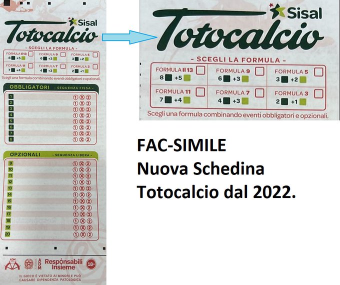 Nuovo Totocalcio 2022 come funziona la nuova schedina, regolamento e